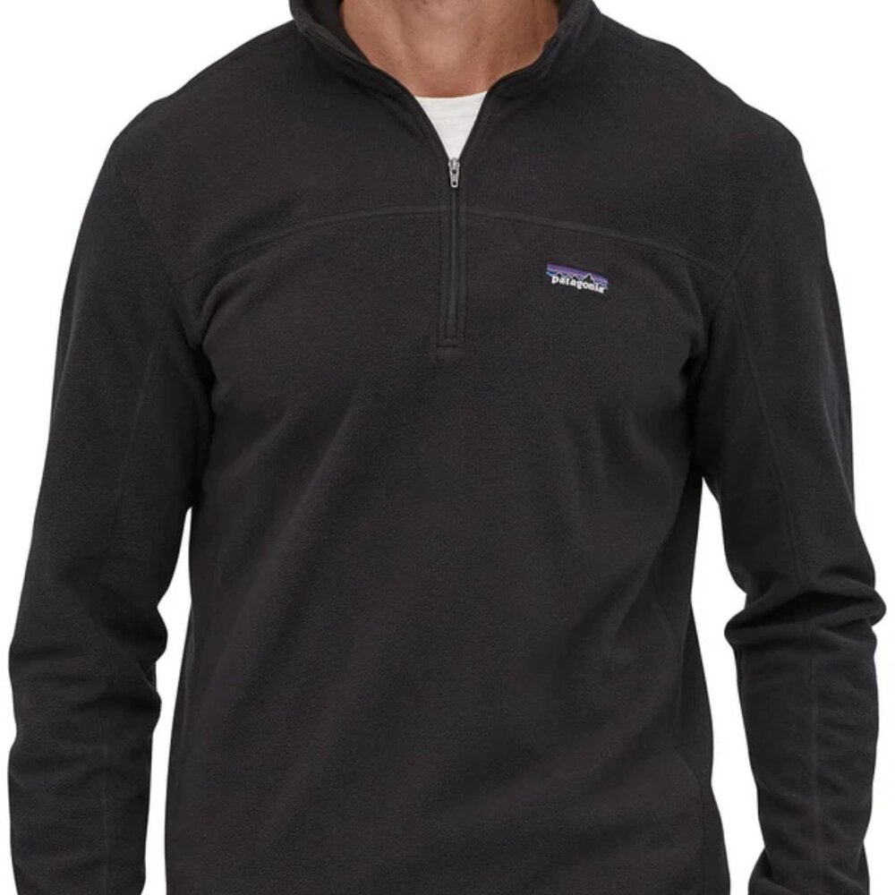 Patagonia Men's Black Micro D Fleece Quater Zip Pullover Fleece Sweater Size XL